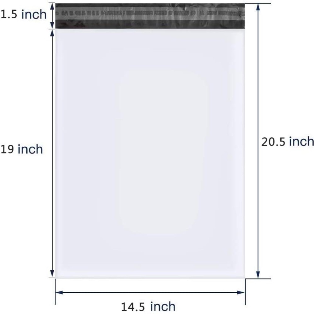 Glossy White Poly Mailers Shipping Bags100)14.5x19